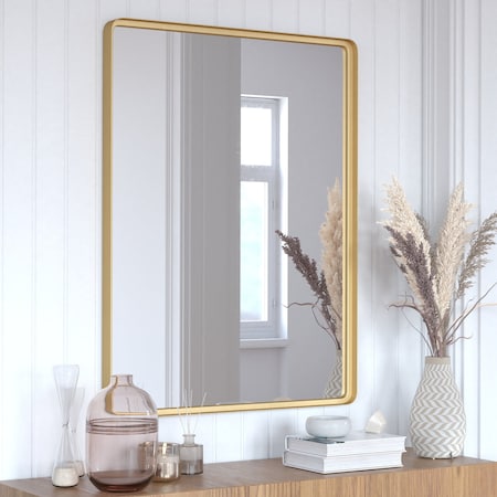 30x40 Gold Metal Wall Mirror - 2 Inch Deep Frame